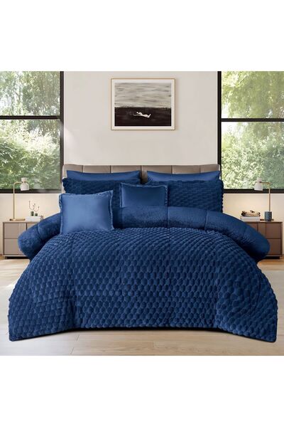 mingle مفرش فرو الأرنب شتوي نفرين 8 قطع (متوفر بعدة الوان)