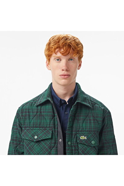 Lacoste Men's Relaxed Fit Checkered Green Shirt