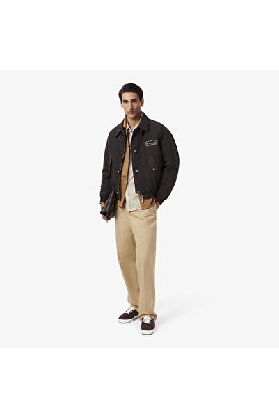 Lacoste Men's Regular Fit Checkered Brown Shirt