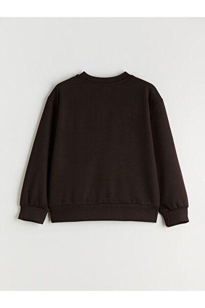 LC Waikiki Brown Crew Neck Girls' Sweatshirt