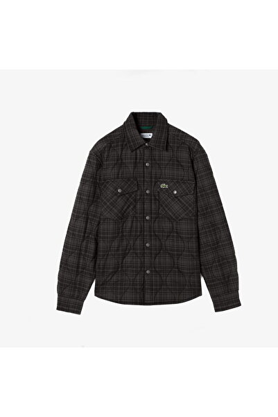 Lacoste Men's Relaxed Fit Checkered Black Shirt