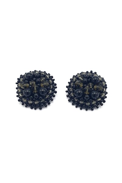 Corizmi Cercei clips din inox rotunzi eleganți cu perle și cristale handmade, Glam Clips