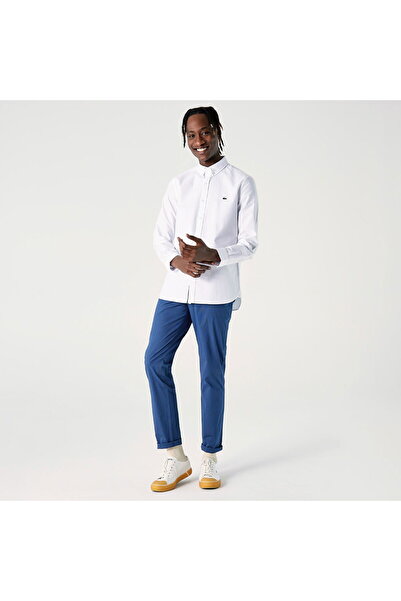 Lacoste Men's Slim Fit Buttoned Collar White Shirt