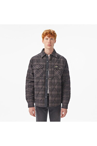 Lacoste Men's Relaxed Fit Checkered Black Shirt