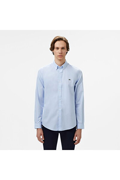 Lacoste Men's Slim Fit Button Collar Light Blue Shirt