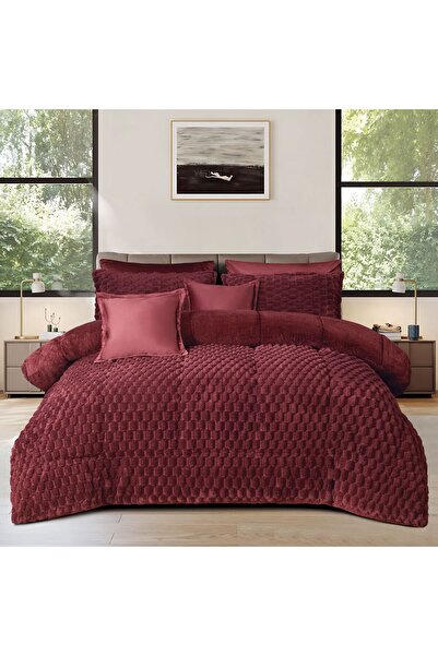 mingle مفرش فرو الأرنب شتوي نفرين 8 قطع (متوفر بعدة الوان)