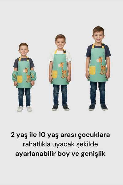 YHH Kids Sıvı Geçirmez Çocuk Aktivite Önlüğü ve Kollukları – 2-10 Yaş, Ayarlanabilir Boyama Önlüğü