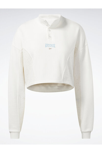 Reebok Γυναικείο Φούτερ HT7843 Λευκό