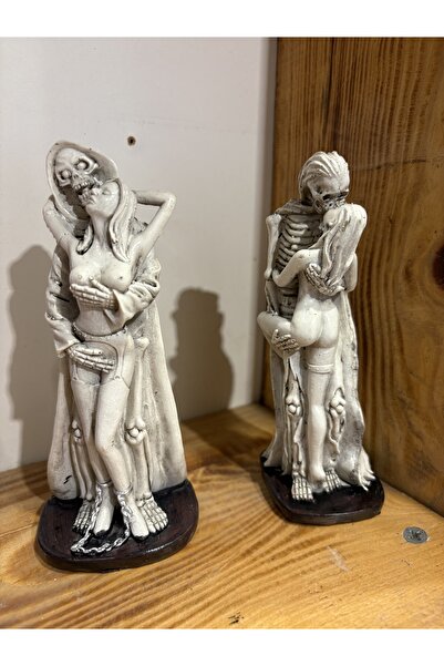 cemfa Dekoratif 2 adet İskelet Biblo Özel Materyal 17 cm Dekoratif Biblo