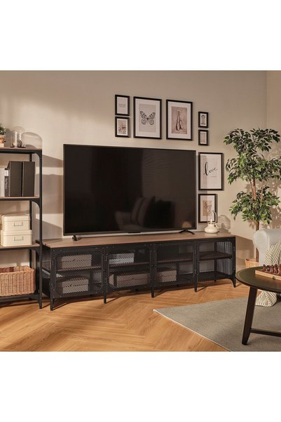 IKEA COZY ROOM - FJÄLLBO tv sehpası, siyah, 198x45x54 cm