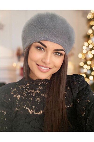 Confortino Elegant beret hat made of Angora wool - UNIVERSAL size