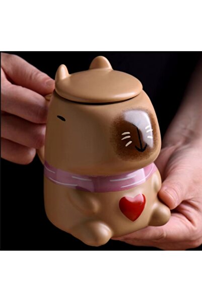 hediyeconcepti كوب كابيبارا لطيف، كوب على شكل قلب كابيبارا، كابيبارا كرتوني، حيوان مضحك