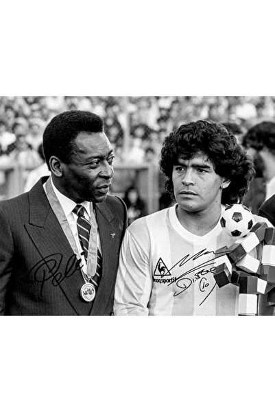Generic Ikonic Fotohaus Diego Maradona Pele Soccer Goats Signed Photo Autograph Print Wall Art Home Decor