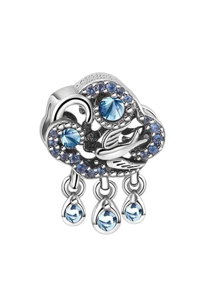 Dumledo Bulut, Yağmur Damlaları ve Kırlangıç Charm | 925 Ayar Gümüş