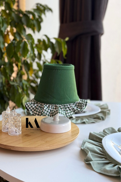 KaiAtelier Mossy Keten Fırfırlı Masa Lambası