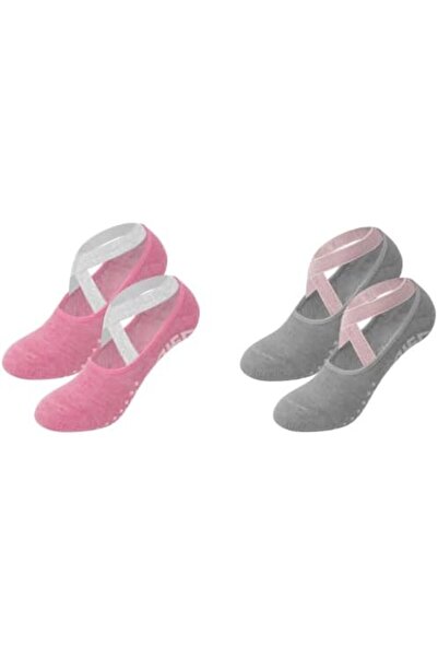 Generic 2 Pairs Non Slip Yoga Socks with Grip, Pilates Socks for Men and Women,Anti Slip Grippy Socks for Yo