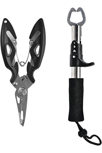 Generic كماشة صيد مكونة من قطعتين، ومشابك صيد، ومجموعة أدوات صيد، ومقبض شفاه سمك متعدد الوظائف