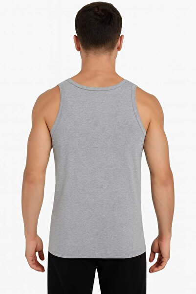 Sedef Yıldızı Gray Strappy Men's Undershirt Cotton