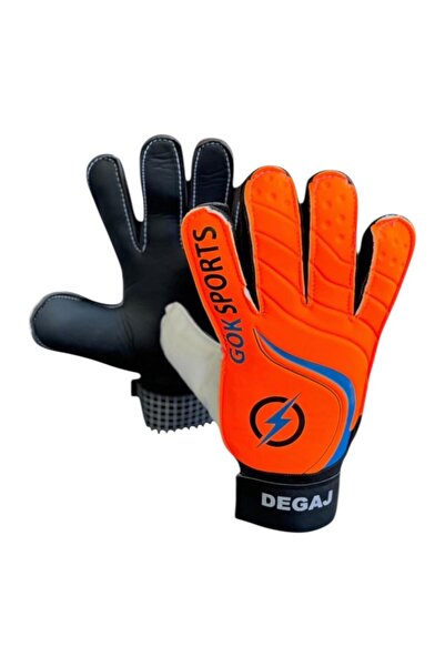Gök Sports Degaj Kids Goalkeeper Gloves with Wrist Bandage Black Football Socks Goalkeeper Gloves 5-6-7 cm Palm