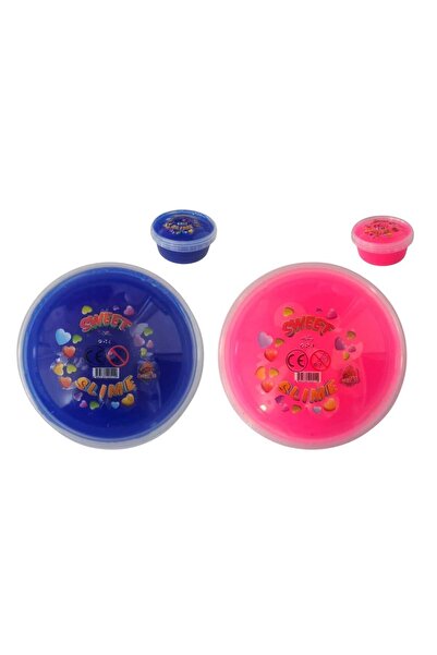 Oyunsal Slime Blue - Pink Sweet Slime - 2 Pieces Fluffy Slime Neon Colored 120 Gr Slime