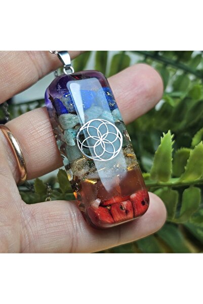 Singincraft 7 Çakra - Yedi Çakra - Torus Orgonit Çelik Zincir Kolye (El Yapımı Tasarım Ürünler)