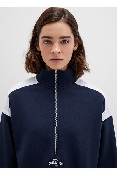 Mavi Semi-Zip Loose Fit Sweatshirt