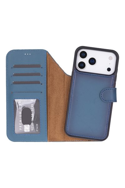 Lev Leather iPhone 17 Pro Genuine Leather Card Holder Case – Rfid Protection, Stand Feature, Magsafe Compatible