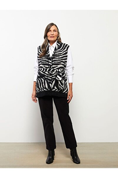 LC Waikiki Дамски пуловер с шалче и шарки