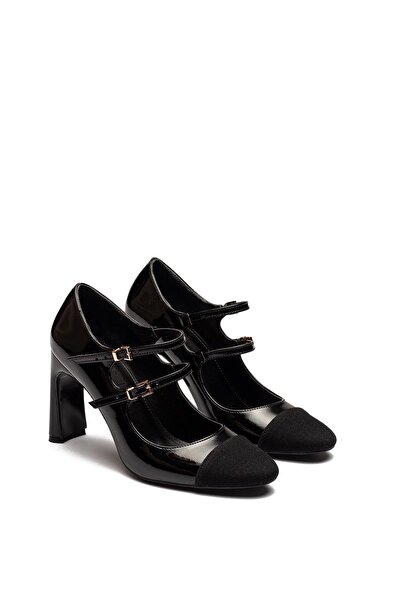 Dedos Platform High Heel Double Buckle Women's Patent Leather Evening Dress Shoes 3130