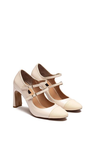 Dedos Platform High Heel Double Buckle Women's Patent Leather Evening Dress Shoes 3130