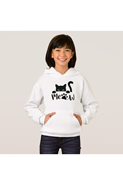 Let's Wear Cat Printed Premium 3Rd for Children. Yarn Compact Sweatshirt