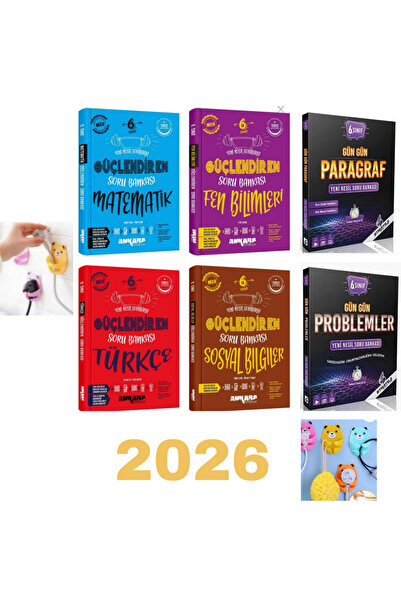 paraf yayınları Ankara 6. Sınıf Güçlendiren Mat + Fen + Türk + Sosyal Seti + Strateji Gün Paragraf + Problem Set