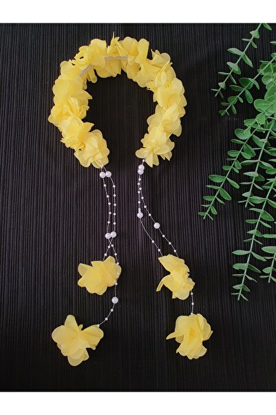 Fiyonks Atölye تاج مزين بالزهور واللؤلؤ، تاج الحناء، تاج الأمومة، تاج للمناسب...