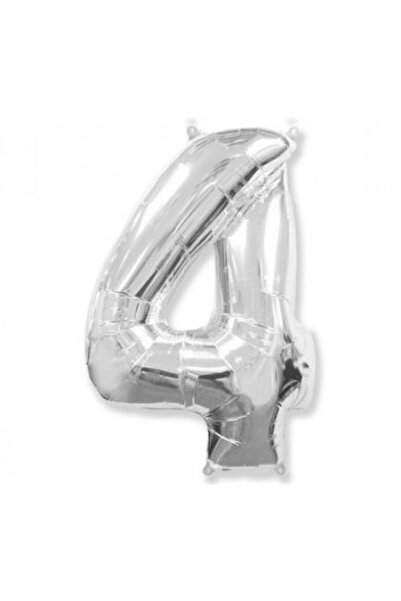 Advance Figurină balon din folie metalică, numărul 4, 100 cm, argintiu