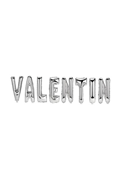 OEM Set Foil Letter Balloons 'Valentin' - Silver, 40 cm