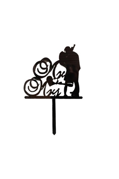 OEM Decor tort, model Mr&Mrs, pentru nuntă, negru, M3, 14cm