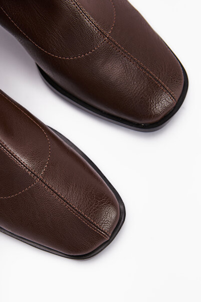 İncimoda Γυναικείες μπότες με τακούνι με ανοιχτό καφέ χρώμα