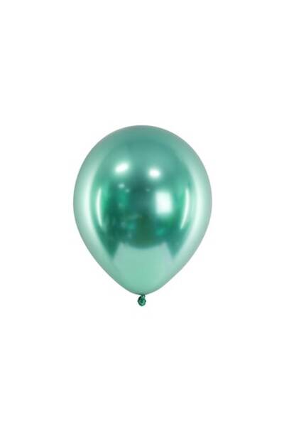 DECO Set 5 baloane latex cromate, DOMI PARTY & GIFTS Verde, 30 cm