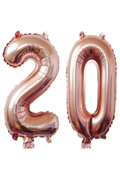 OEM Set de 2 baloane folie, ESB, auriu-roz, aniversare de 20 de ani, 105 cm
