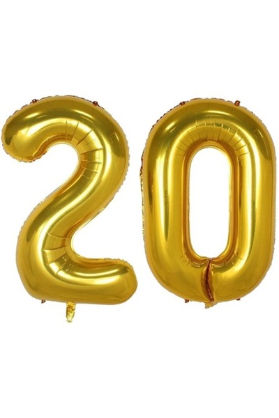 OEM Σετ 2 μπαλονιών με αριθμούς από αλουμινόχαρτο, ESB, χρυσό, 20ή επέτειος, ...