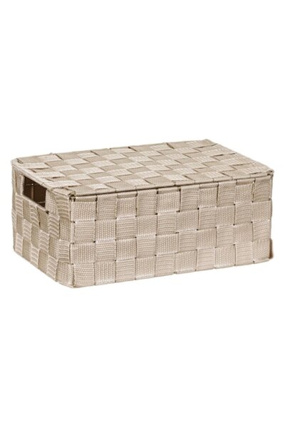 OEM Μπεζ υφασμάτινο κουτί με καπάκι αποθήκευσης 30x20x12cm
