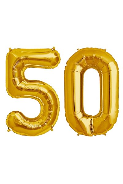 OEM Set 2 baloane folie Gigant, auriu, cifra 50, 105 cm