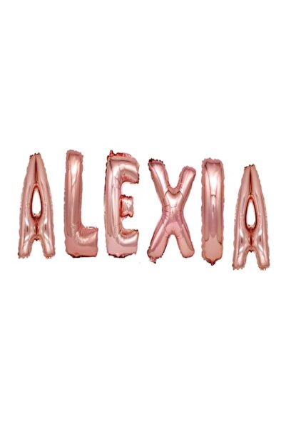 OEM Set baloane cu litere, nume Alexia, auriu roz, 40 cm
