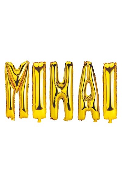 OEM Set Baloane Litere Nume Mihai, Auriu, 40Cm