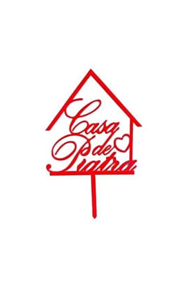 OEM Cake topper Casa De Piatra, Pentru Nunta, Rosu, 13cm