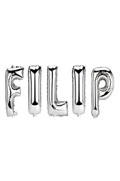 OEM Комплект балони с име „Филип“, сребърни, 40 см