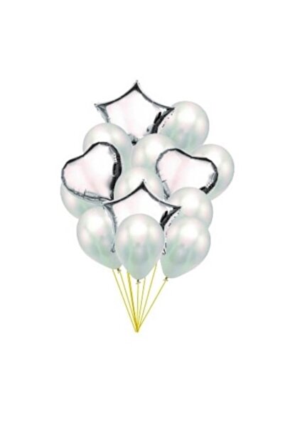 OEM Set baloane argintii 14 buc 80 cm