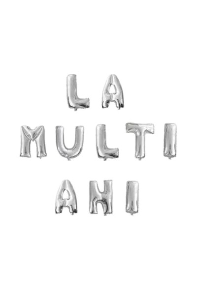 OEM Set of 10 "Happy Birthday" Metallic Foil Balloons, Silver