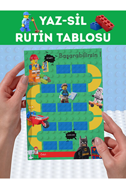 North And Peak Blok Temalı Yaz Sil Günlük Rutin Tablosu | Lamine Pvc Kaplı So...