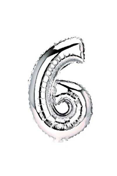 OEM Balon Numărul 6, Argintiu, 100cm